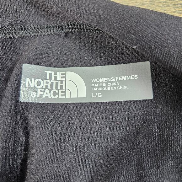 The North Face Hooded Seamless 1/4 Zip Black Gray Stripe Active Top Women's Larg - Picture 7 of 7